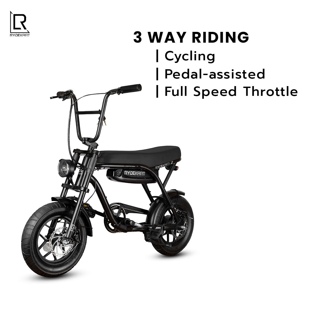 จักรยานไฟฟ้า RYDEKART - รุ่น RYDE KART Z สี MIDNIGHT BLACK